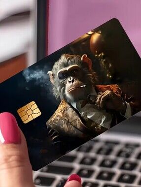 Unique Smoking Monkey Debit Bank Card One Piece Peel And Stick